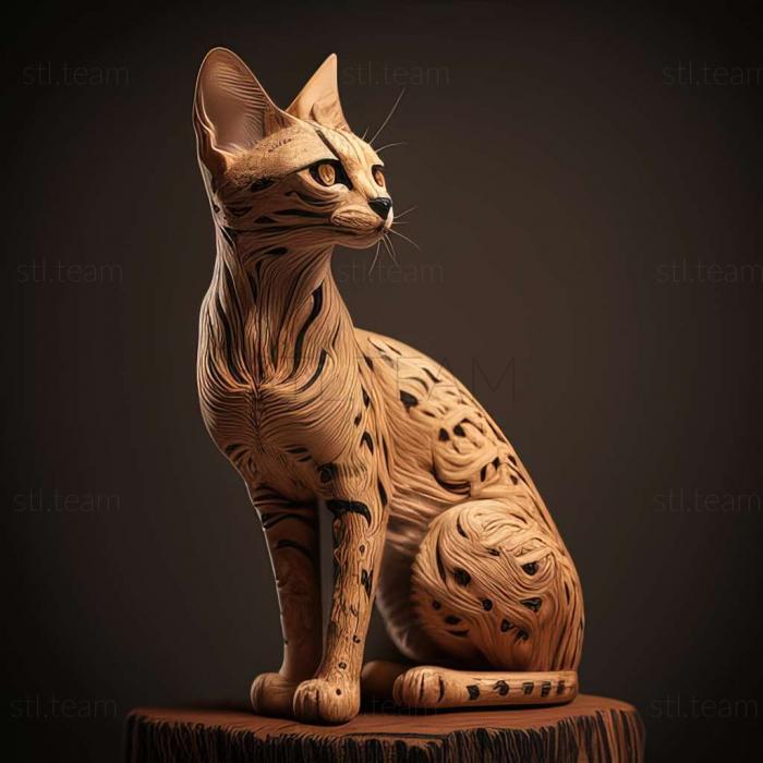 3D модель Саванна кошка (STL)